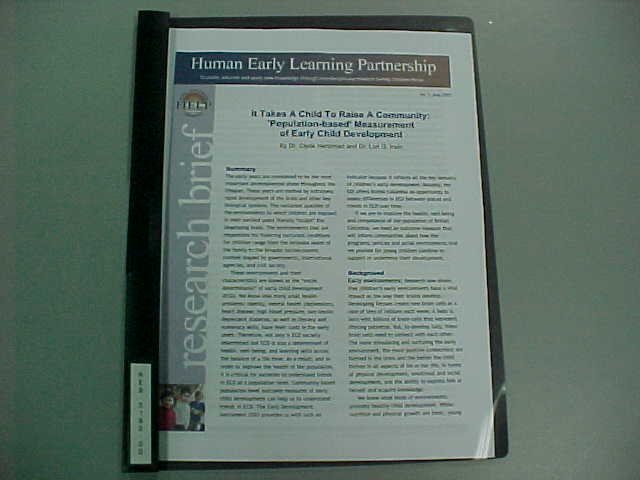 Human Early Learning Partnership July 2007