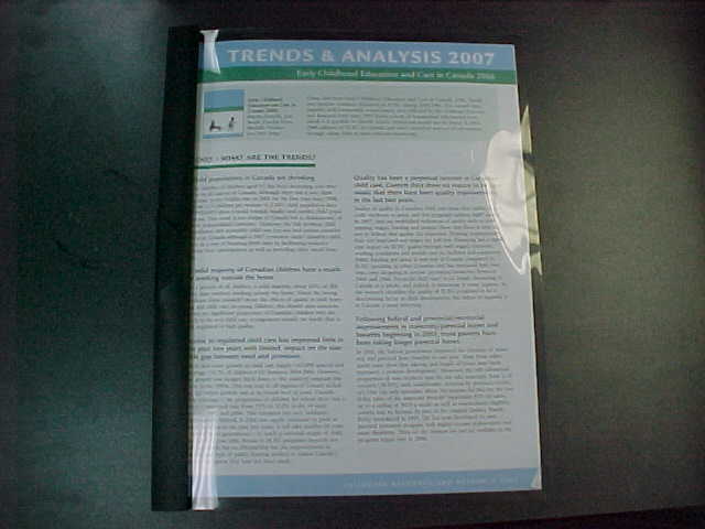 Trends & Analysis 2007 - Early Childhood Education And Care In Canada 2006