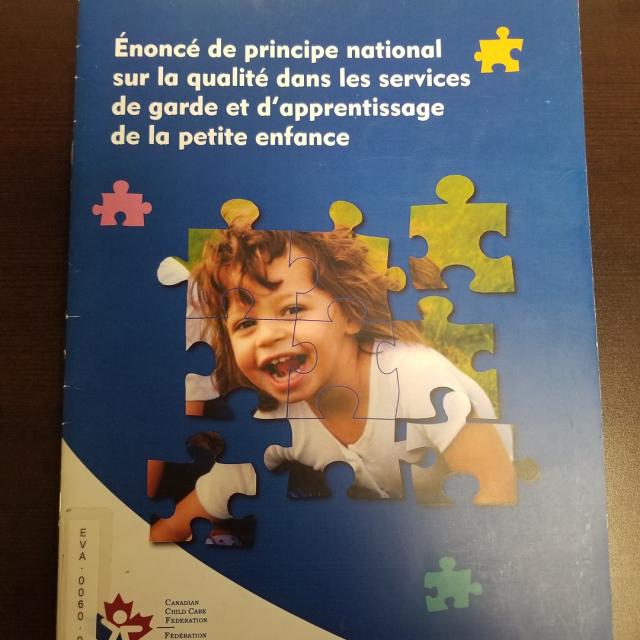 ï¿½noncï¿½ De Principe National Sur La Qualitï¿½dans Les Services De Garde At Dï¿½ Apprentissage De La Petite Enfance