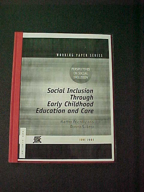 Social Inclusion Through Early Childhood Education & Care