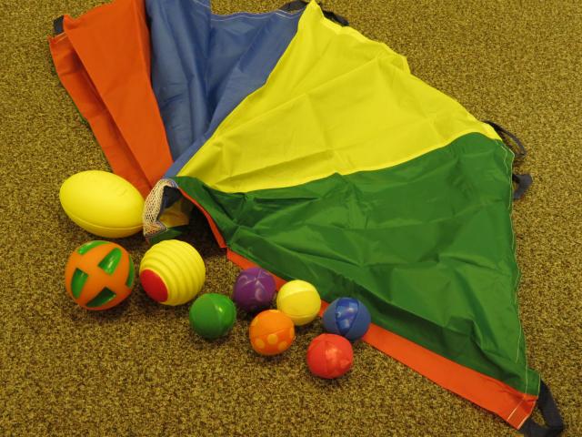 Active Play Equipment: 6 Foot Parachute with Assorted Balls