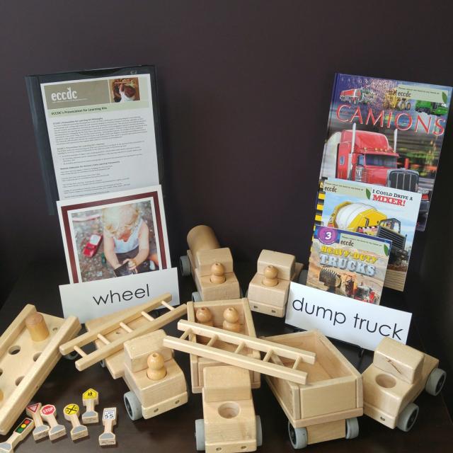 Building, Technology & Block Centre Materials:  Assorted Wooden Trucks