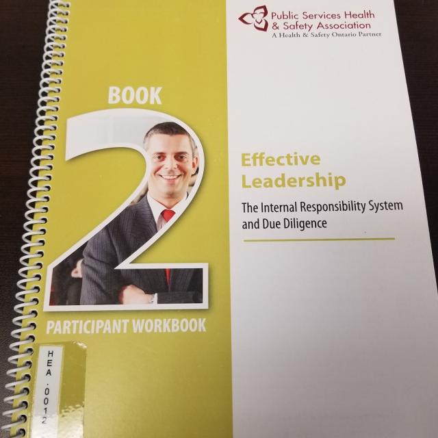 Effective Leadership: The Internal Responsibility System and Due Diligence Participant Workbook (Book 2)