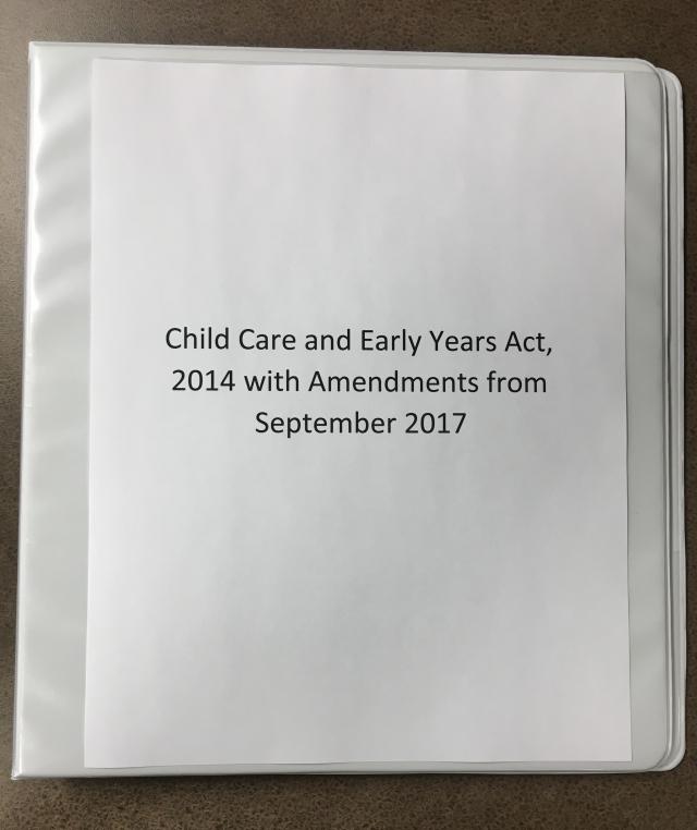 Child Care and Early Years Act, 2014 with Amendments from September 2017