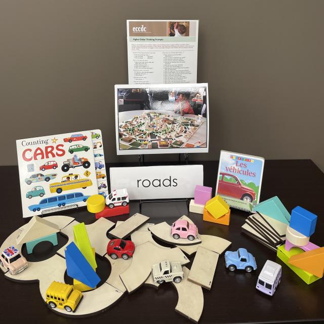 Building, Technology & Block Centre Materials:  Wooden Roadway with Blocks & Vehicles